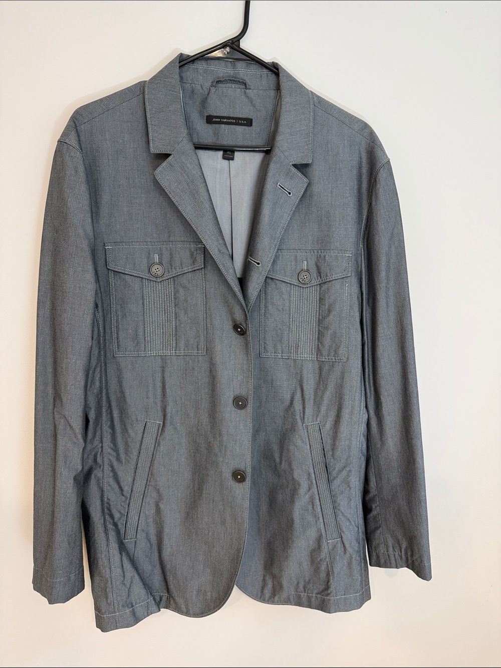 John Varvatos Men's-Style Slate Gray Three-Button Blazer